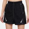 Nike Logo Print Contrast Stitching Mid-Rise Sports Shorts Women Shorts Black DD5593-010
