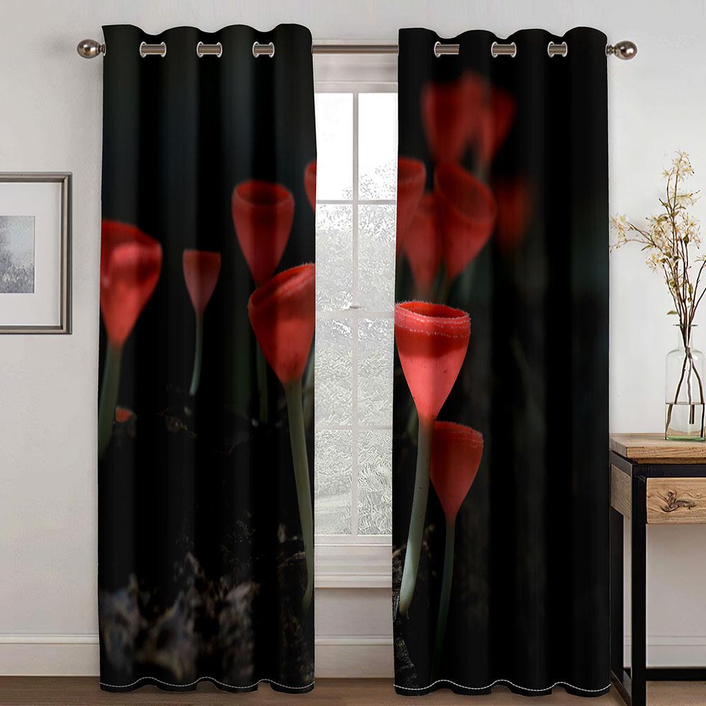 Красная роза цветок леопардовый принт 3D дизайн роскошные оконные шторы для девочек гостиная спальня домашний декор 2 шт бесплатная доставка