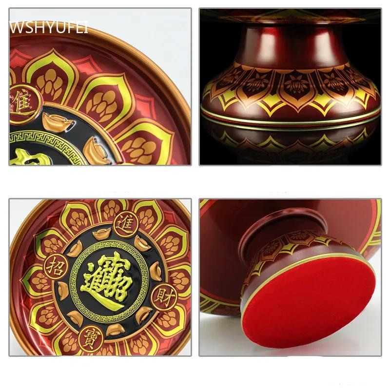 1 шт. Китайская металлическая тарелка для фруктов, буддийские принадлежности, высокие ножки, поднос для творчества, украшение для дома, аксессуары для зала Будды