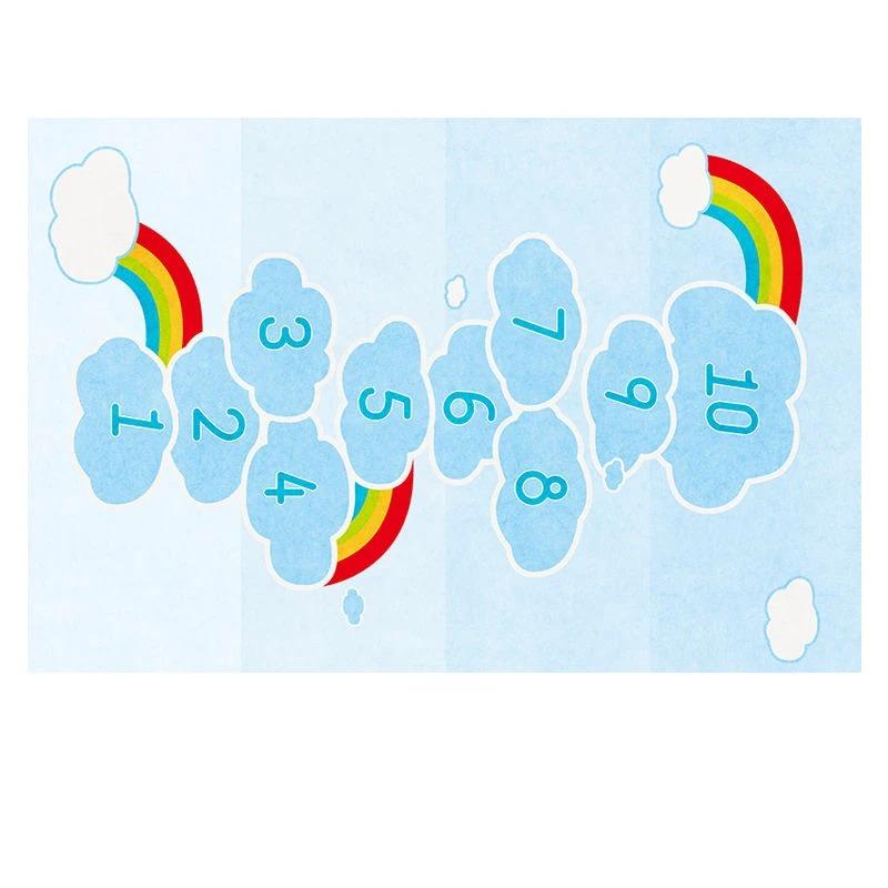 Light Gray Children's Hopscotch Carpet for Boy Girl Cartoon Game Carpets Living Room Baby Crawling Non-slip Mat Home Decoration