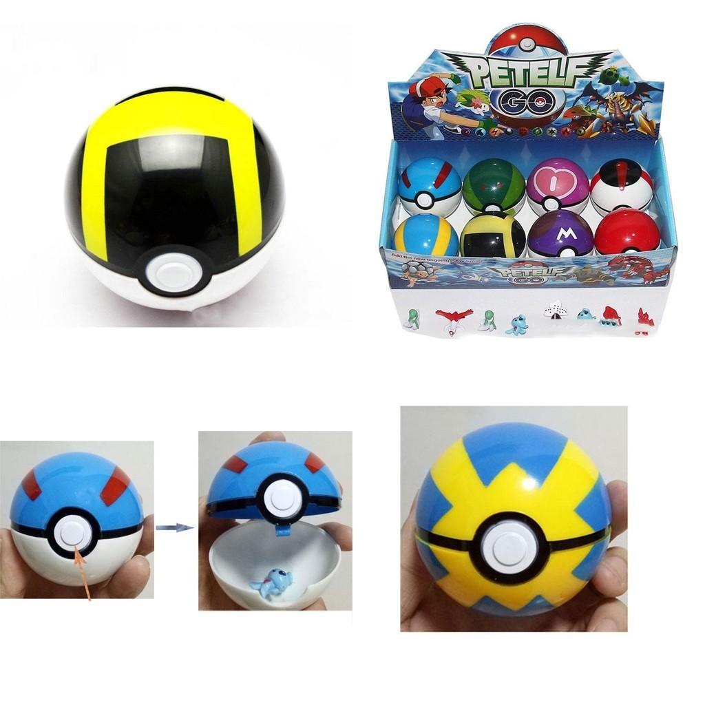 Pocket Monster Ball Toy 7cm Diameter Abs Material Set Of 8 Pokemon Figures