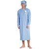Mens Sissy Nightwear Striped Sleep Robe with Hat Long Sleeve Long Robe And Pompom Adjustable Sleep Hat Arabian Muslim Pajamas