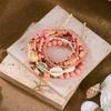 Boho Rice Beads Starfish Pendant Bracelets For Women Summer Ocean Beach Shell Charm Multilayer Bracelet Set