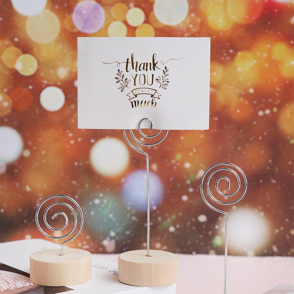 Clamp Round Shape Base Wedding Supplies Wooden Clamps Stand Place Card Picture Frame Photos Clips