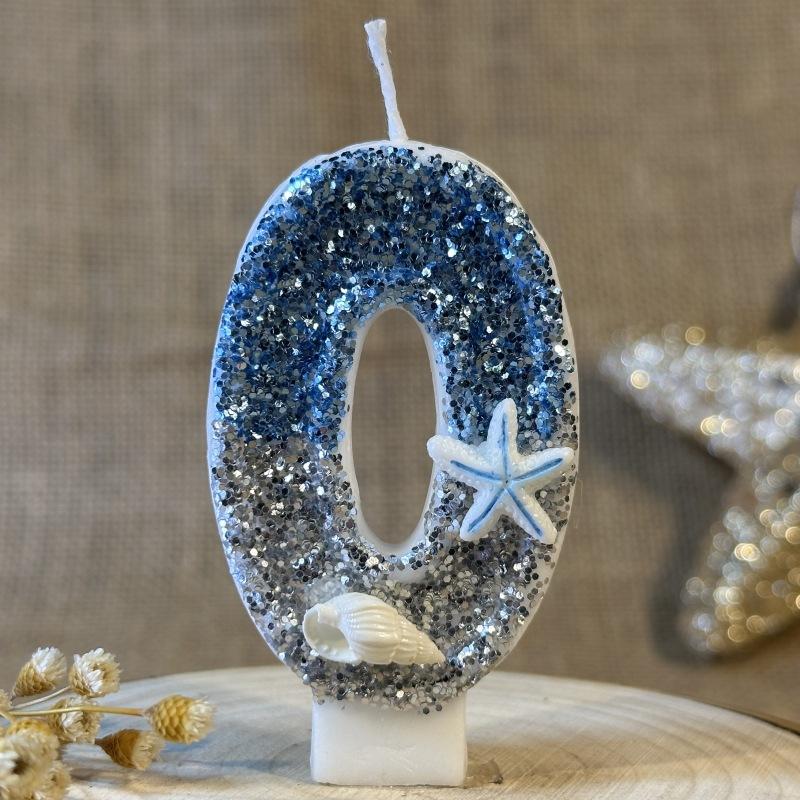 Цифровая свеча для торта на день рождения Украшение для торта Празднование вечеринки Океан Креативный Ручная работа Сделай сам