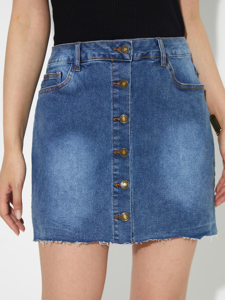 Women's INS Personalized Design Denim Skirt Short Skirt for Women
