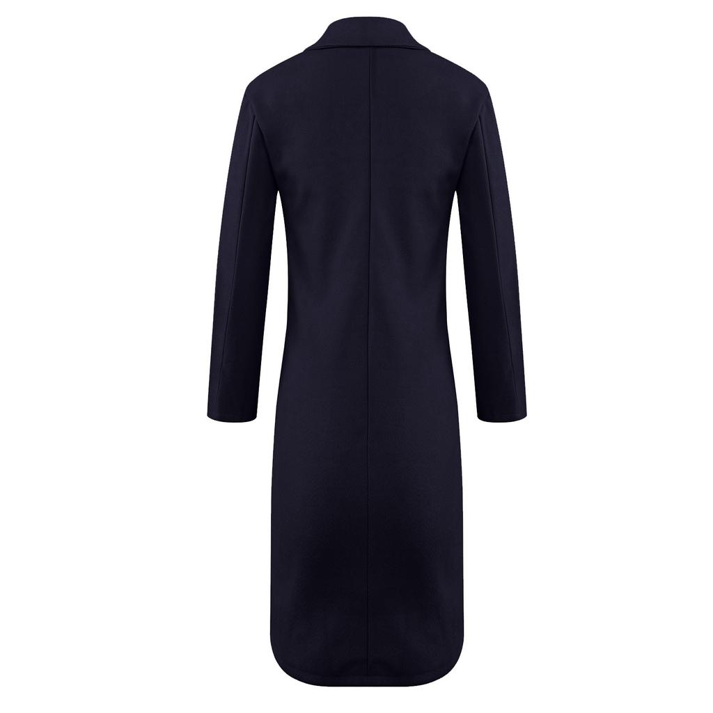 Женское длинное однобортное двубортное пальто без карманов с длинными рукавами, верхняя одежда, украшение с карманами