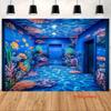2D Underwater World Backdrop Marine Life Theme Party Background Cloth