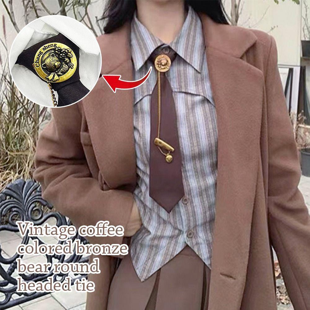 Japanese Chain Necktie Pre Tied Bowtie Neckwear Fashion JK Neck Tie for Men Women