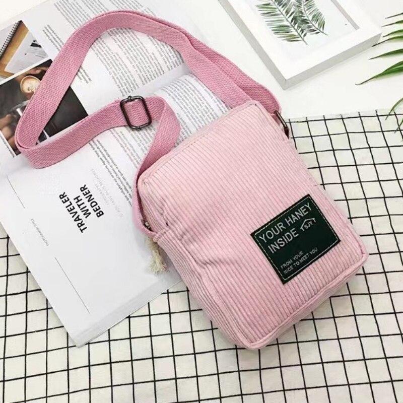 Модные однотонные мягкие вельветовые сумки на плечо, женские уличные портативные ретро туалетные принадлежности, сумки через плечо для хранения помады и наушников