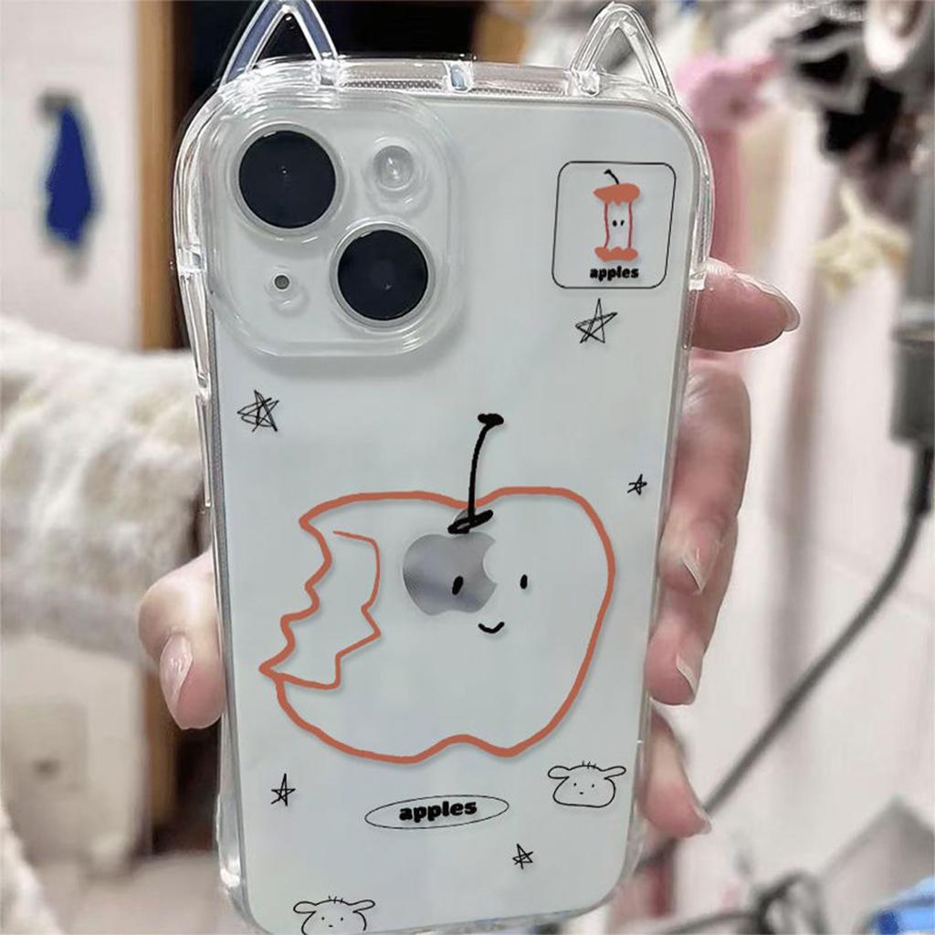 Чехол для мобильного телефона из ТПУ с кошачьими ушками, противоударный чехол-подушка безопасности для iPhone14 для Apple 15promax, противоударный чехол для мобильного телефона