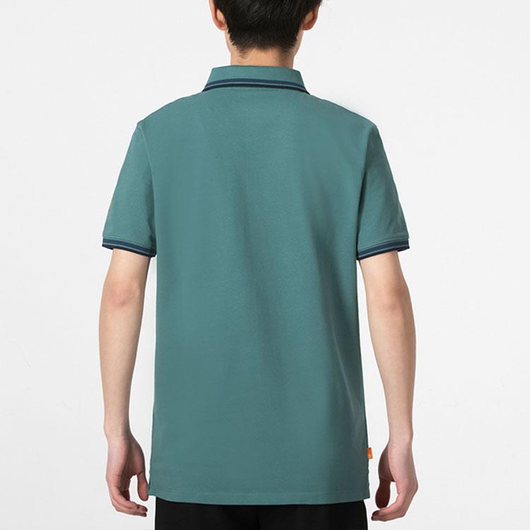 Timberland Повседневная полосатая дышащая рубашка поло с коротким рукавом Мужские рубашки поло Синий Зеленый A62SH-CL6