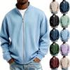 Мужская повседневная футболка на молнии с длинным рукавом, свободного кроя, осенняя мода, стандартной посадки, кардиган