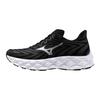 Wave Sky 8 Running Thick Black X Silver X 2E Shoes, Jogging, Marathon, Training, Sports, Lightweight, Resilient, Sole, Women's, White, 24.0 Cm,