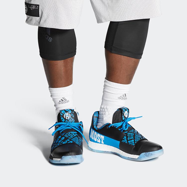 Adidas Harden Vol.3 Удобные Универсальные Нескользящие Прочные Легкие Низкие Баскетбольные Кроссовки Мужские Кроссовки Черный Синий EE9508