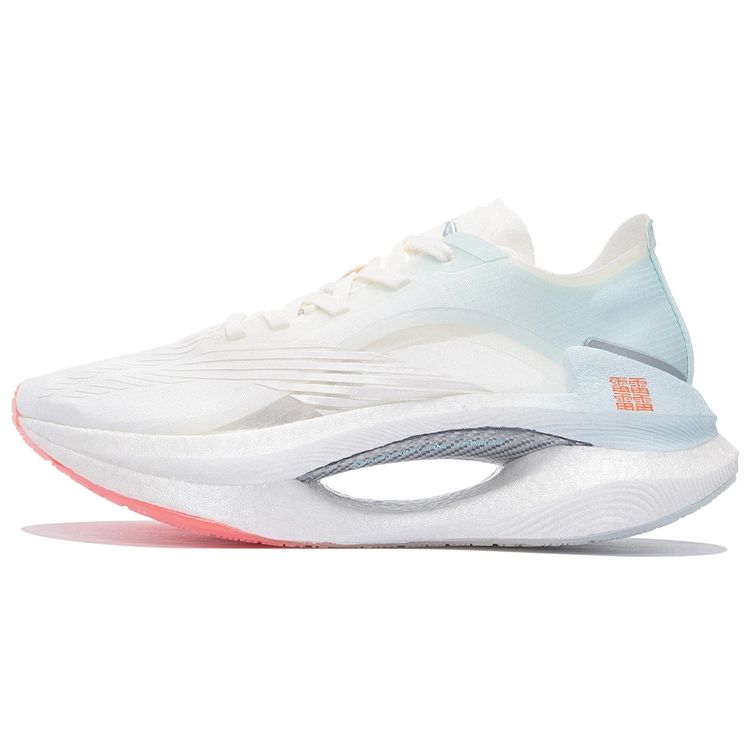 Li Ning Absolute Shadow Cushioning Durable Low Top Running Shoes Women Running Shoes White Blue ARRS002-4