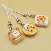 3pcs Set Japanese Style Cute Cat Bread Phone Charms Kitten Toast Keychains Kawaii Lanyard Pendant for Bags Perfect Gift