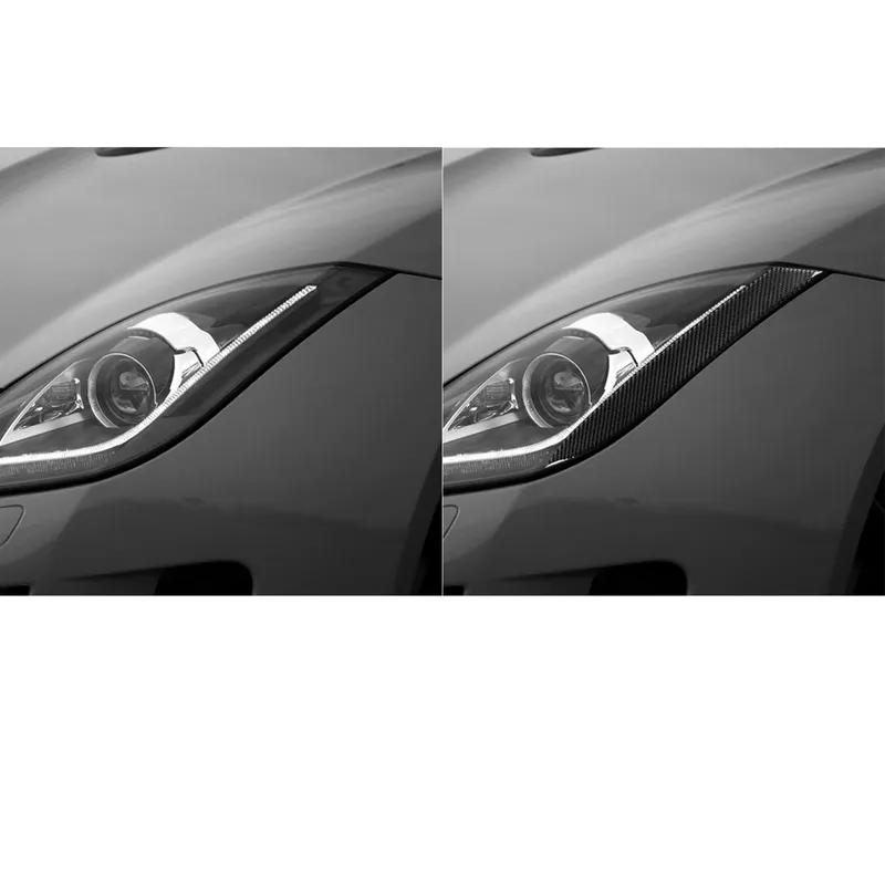 For Jaguar F-TYPE 2013-2024 Carbon Fiber Headlight Header Lamp Brow Car Accessories Exterior Decorative Cover Sticker Auto Trim