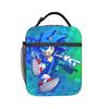 Custom S-Soniced Thermal Insulated Lunch Bags Women Men Hedgehog Game Portable Lunch Tote Work School Travel Storage Food Box