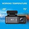 3.2'' Dash Cam Dual Lens Ultra HD Real 4K Car DVR Camera WIFI GPS Rear View Night Vision WDR 3840*2160P Video Recorder
