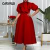 Женское платье больших размеров, летнее платье с бантом и бантом, однотонное свинг-платье для банкета, платья