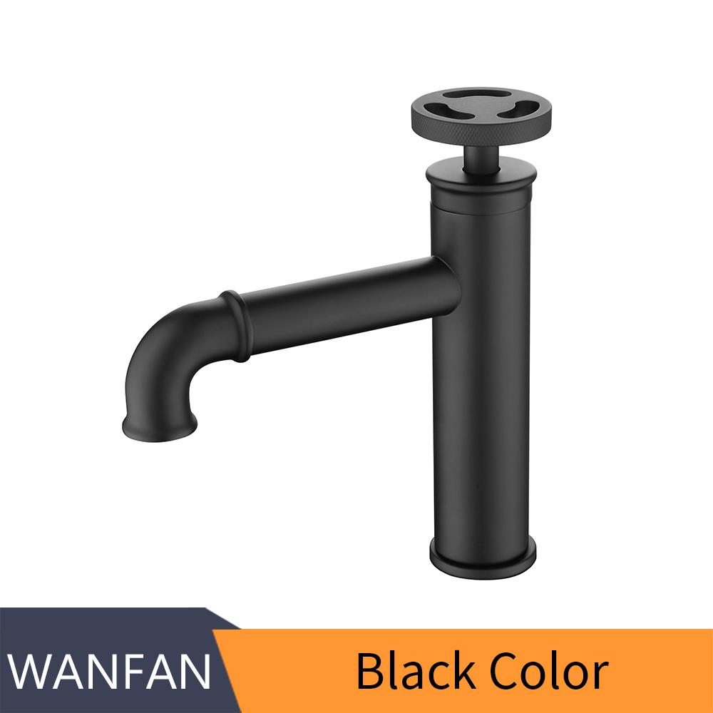 Brass Single Handle Single Hole Gold Fashion Wash Basin Sink Faucet Hot and Cold Bathroom Faucet Deck-mounted Faucet WF-20A01K