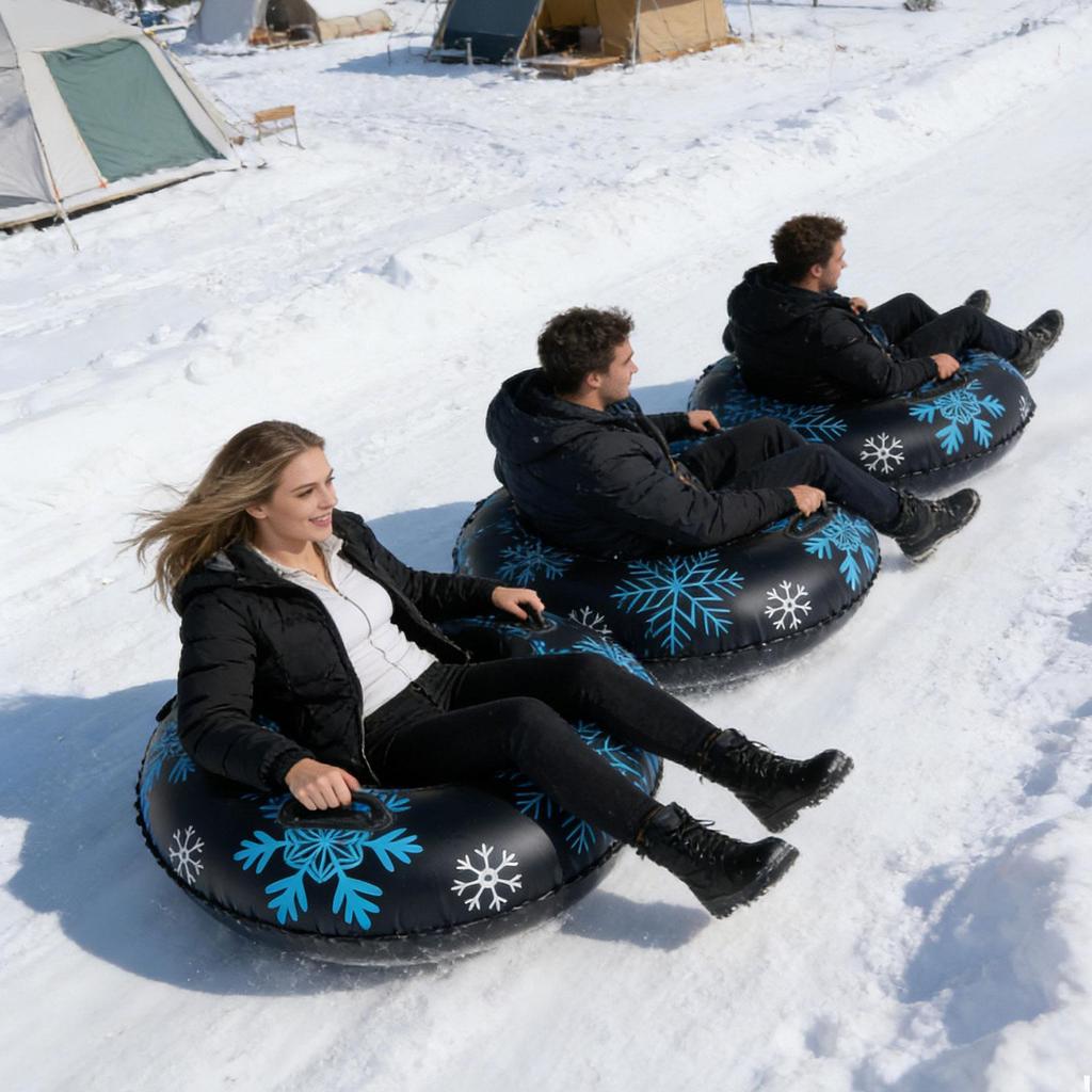 Inflatable Snow Tubes for Sledding Winter Sports Sled with Handles Fast Inflation Deflation Kids Adults Mountain Resort Holiday