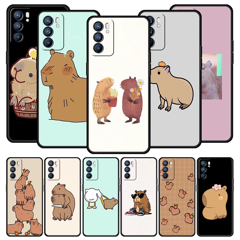 Чехол для телефона Capybara с изображением мультфильма для Oppo Find X6 Pro X5 A54 A53 A52 A9 A15 A95 A17 A16 A76 A74 A57 A31 A3s Reno8 Reno6 Pro 5G Cover