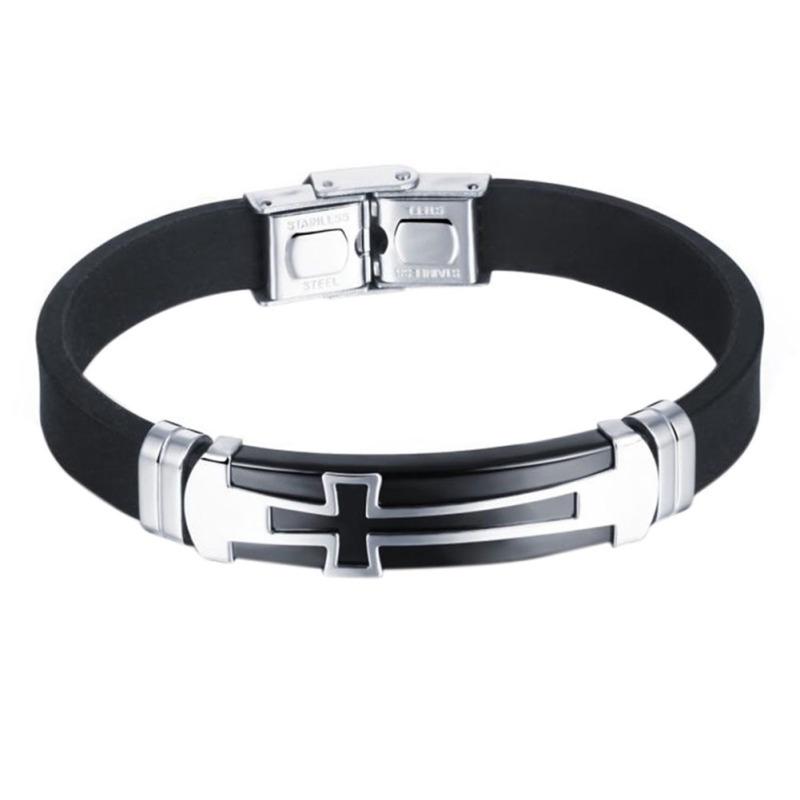 Мужской винтажный лаконичный кожаный браслет с крестообразным дизайном, модное украшение как идеальный рождественский подарок