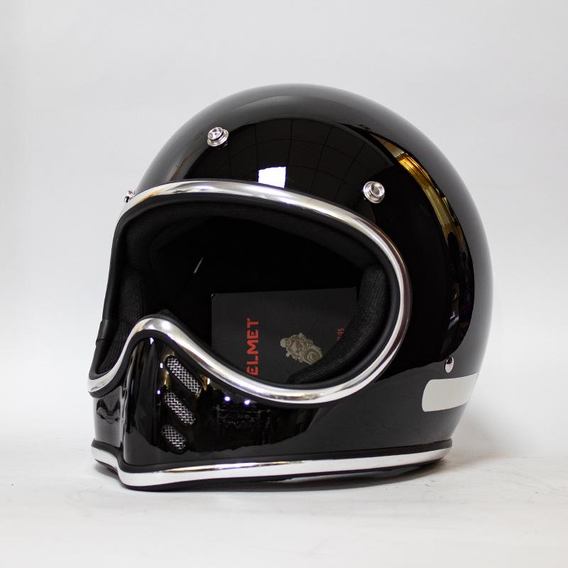 Ретро японский круизерный мотоциклетный шлем из стекловолокна с полной защитой лица