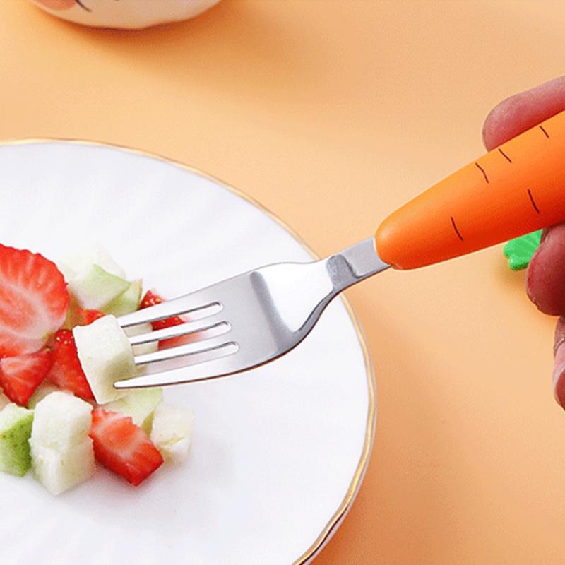 Детская посуда, милый мультфильм, редис, скребок, ложка для грязи, детская ложка, вилка