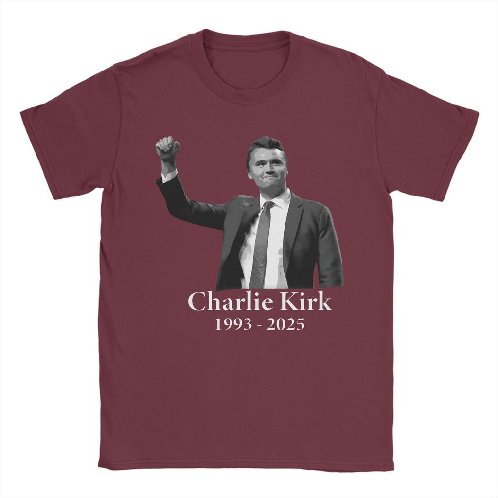 Мужская футболка REST IN PEACE Charlie Kirk 1993-2025 Футболки Новинка Пляжная футболка Y2K Повседневная Повседневная Топы из чистого хлопка Большие размеры