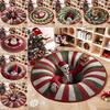 60*60cm Christmas Round Carpet 3D Special-shaped Crystal Velvet Santa Claus Floor Mat Anti-Slip Atmosphere Decoration