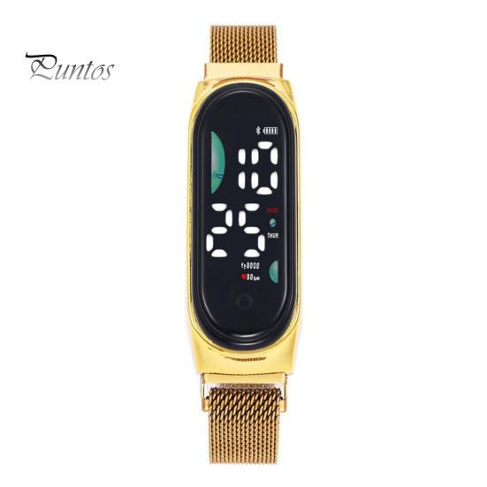 Светодиодные цифровые часы Водонепроницаемые магниты из нержавеющей стали Сенсорный экран Разборчивый циферблат Высокоточный длинный циферблат Спортивные наручные часы унисекс с батарейным питанием