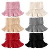 Women Fake Scarf High Collar Twist Texture Ruffle Trim Solid Color Knitting Collar Autumn Winter Thickened Warm False Collar