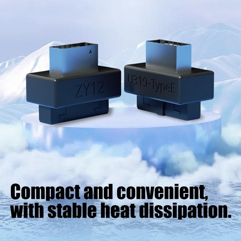 Установка без инструментов USB 3.0 Конвертеры для 19-контактных и 20-контактных на Type E Корпус из ABS и металла Быстрая передача данных 5 Гбит/с для улучшения совместимости