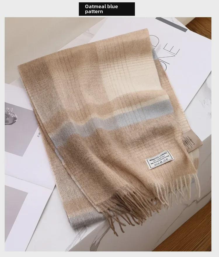 100% Wool Plaid Scarf for Women and Men - Warm, Stylish Gift for Winter