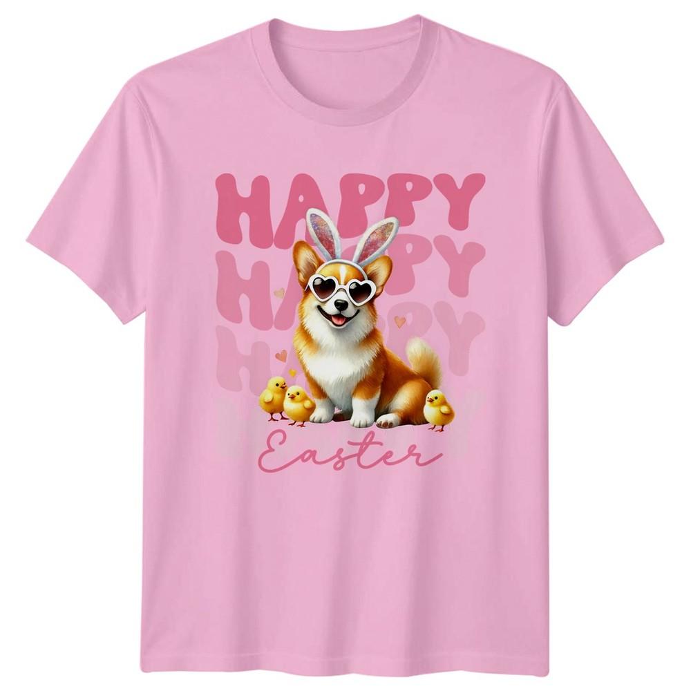Happy Happy Happy Happy Easter Unisexs TShirt Corgi Dog Holiday Easter