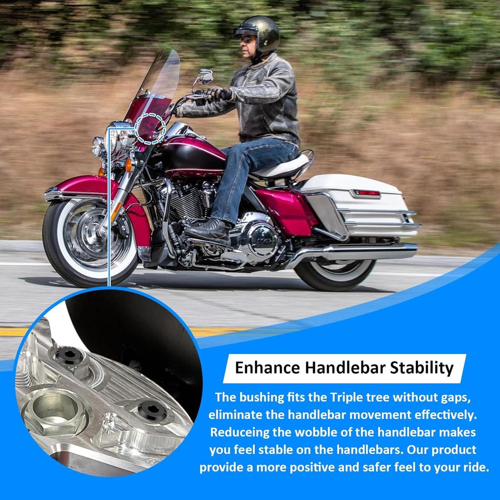 Wsays Проставки руля с ЧПУ из цельного алюминия, совместимые с Harley Touring Street Electra Road Glide Road King 1983-2025, подходят для Softail