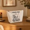 Trousse de toilette - PLANETEE - J'peux pas je suis à la Retraite - Beige - 100% coton - 3 L
