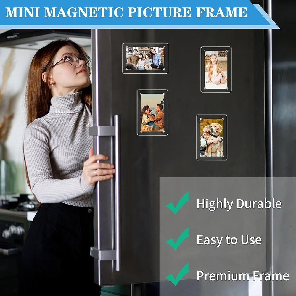 Acrylic Picture Frame Double Sided Fridge Magnetic Frame Accessories Magnetic Picture Frame