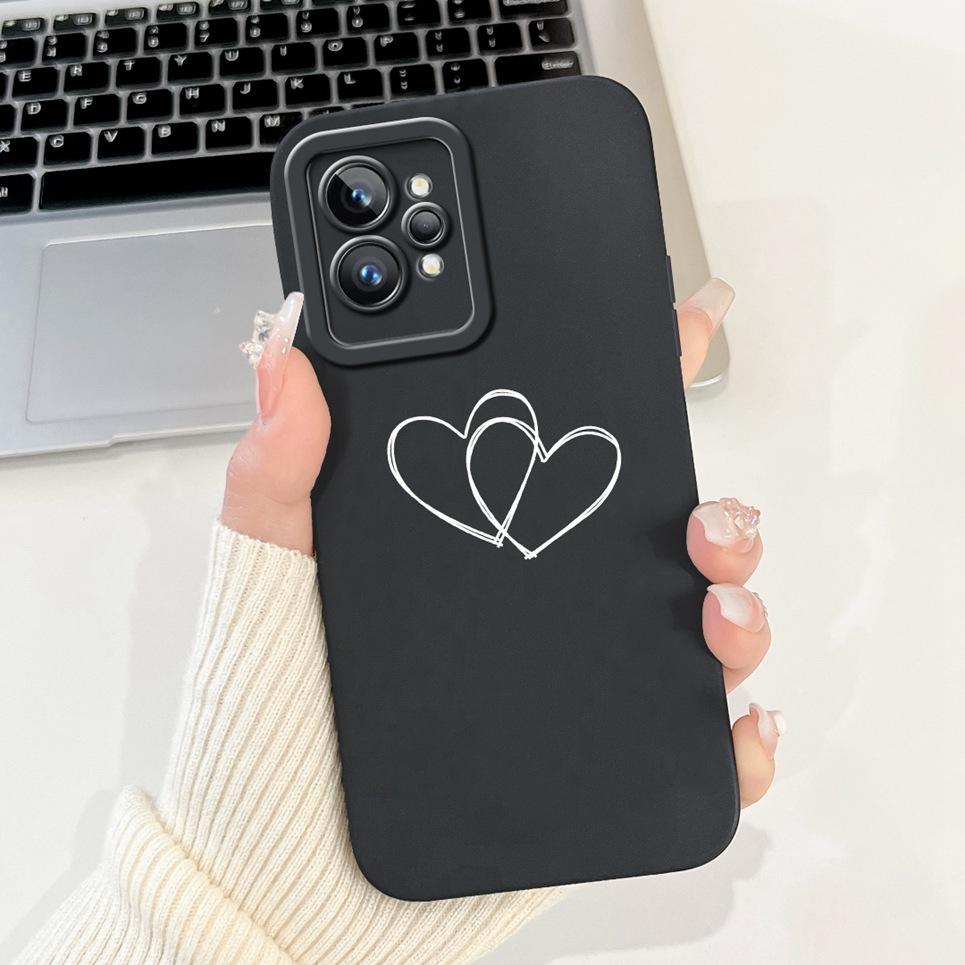 Девочковый чехол-сердечко для Realme GT2 Pro Чехол Realme GT Neo2 GT2 GT Neo 3T Funda Мягкий матовый силикон Защитная крышка для объектива Capa