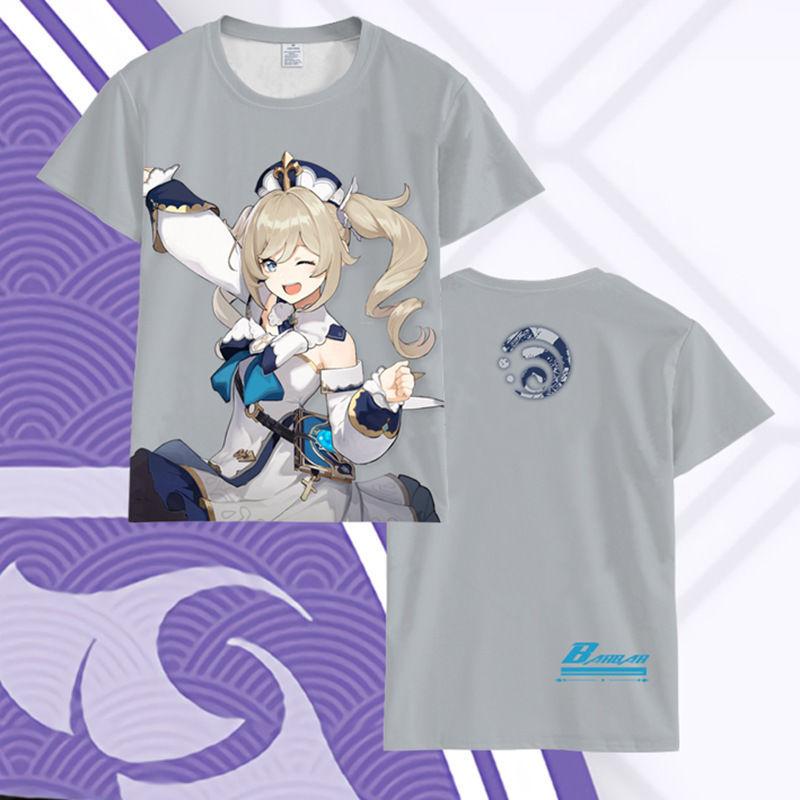 Новая красивая короткая футболка с изображением игры Genshin Impact, 3D цифровая печать, популярная