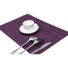 Однотонные подставки под тарелки Водонепроницаемые Изоляционные Нескользящие ПВХ Плетеные подставки под тарелки Моющиеся Настольные коврики Набор из 4 штук Фиолетовый