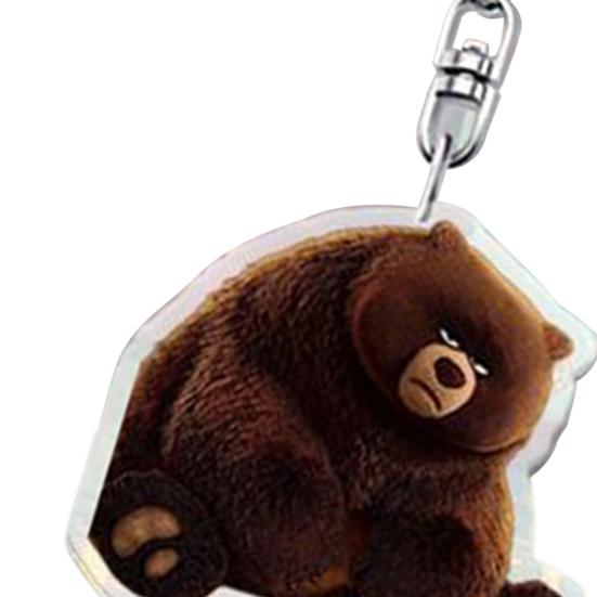 1/6Pcs Keychain Transparent Acrylic Finish Lightweight Keychain Cartoon Beaver Design Expressive Character Key Holder Bags Phone