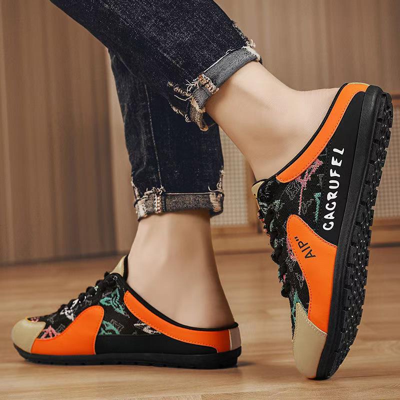 Летняя полузакрытая мужская обувь новая дышащая без задника обувь Форреста Гампа уличная обувь для ленивых мужчин