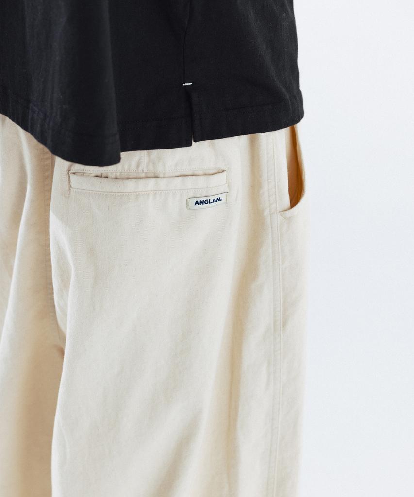ANGLAN Unbalance Long Tuck Balloon Pants - Ivory