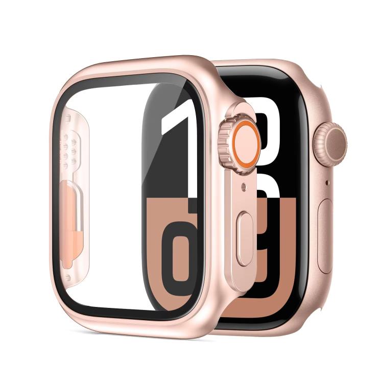 Change to Ultra 49mm Tempered Glass Integrated PC Watch Case for Apple Watch Series 6/5/4/SE 44mm, Full Surrounded Anti-Fall Cover, Case Only