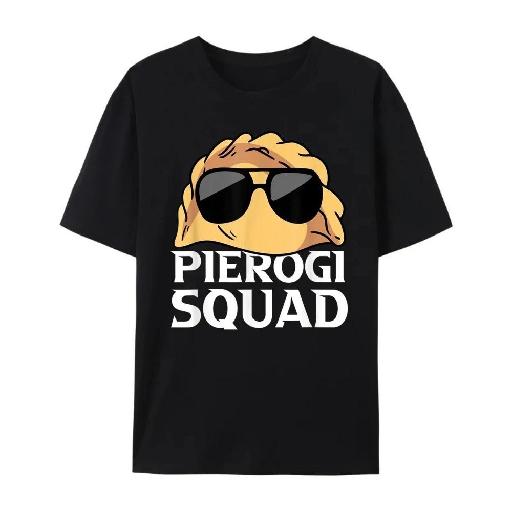 Pierogi Squad Polish Cuisine Printed Pattern Tshirt Fashion Short Sleeve Round Neck Womens Tshirt