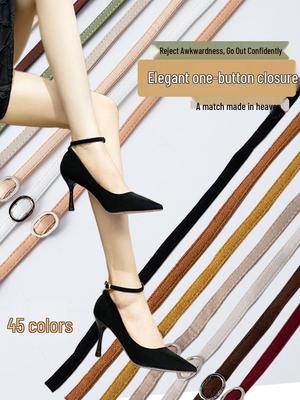 Нескользящий ремешок для туфель на высоком каблуке с замшевой матовой отделкой - Дизайн с надежной застежкой-шнуровкой